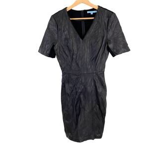 Antonio Melani Black Leather Dress 4 Bodycon Chic Y2K Minimalist Moto